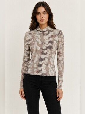 Samsøe Samsøe Elsi Tie Dye Turtleneck Top Brown Size Large